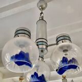 Mazzega globe verre murano chrome structure, Italie 1979