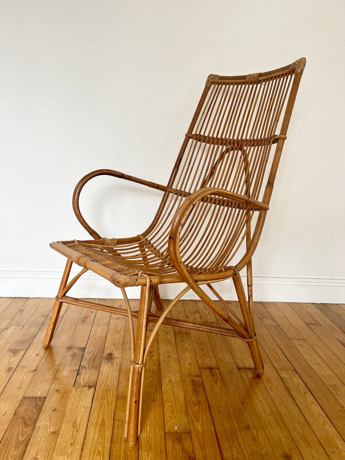 Vintage rattan armchair