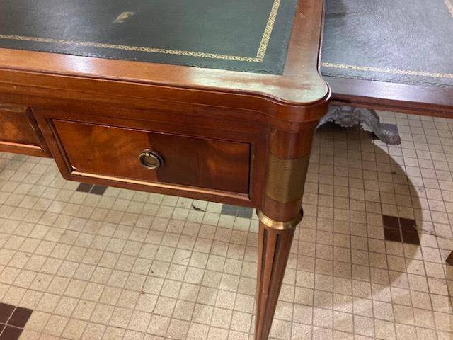 Louis XVI type desk in cherry wood and leather