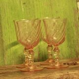 Set of vintage pink glasses