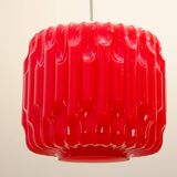 Lustre brutaliste en verre opalin de Karel Wolf pour Osvětlovací sklo, années 1970