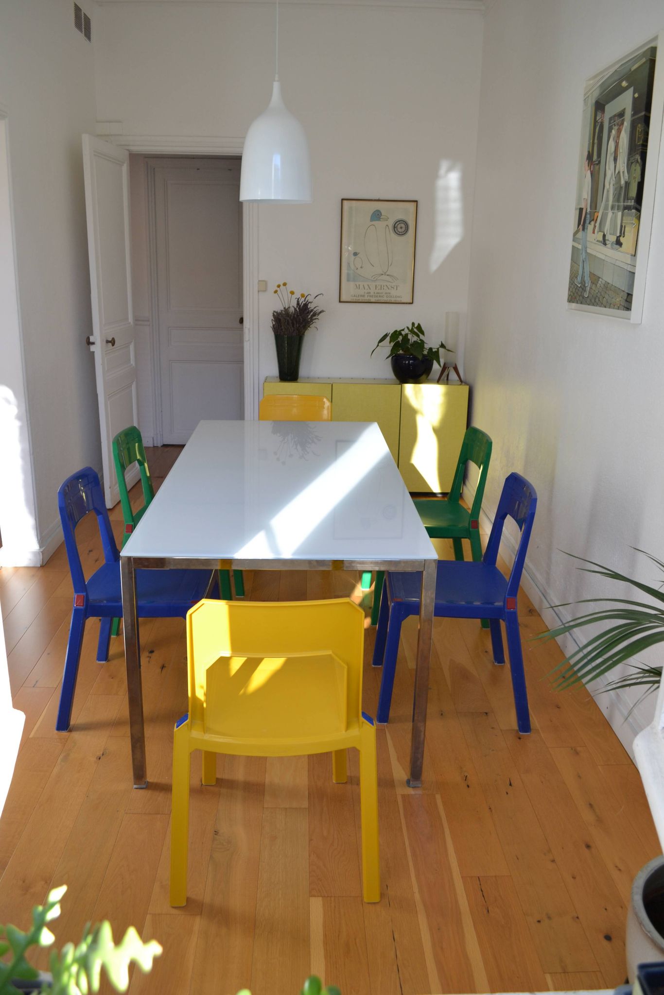 Set of 6 Altaïr chairs at Stamp by Henry Massonnet 80s era Menphis Postmodernism