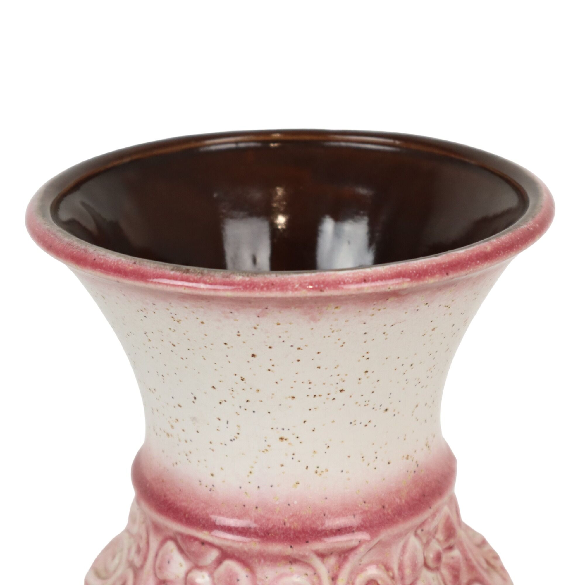 Pink vintage vase west germany flowers üebelacker keramik 634-30