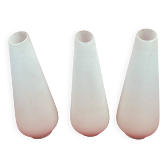 pair of lampshades, Set of 3 Tulips (wall lamps, floor lamp, chandelier) circa 1960