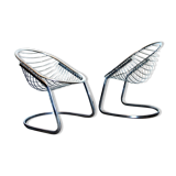 Pair of egg armchairs, 70s