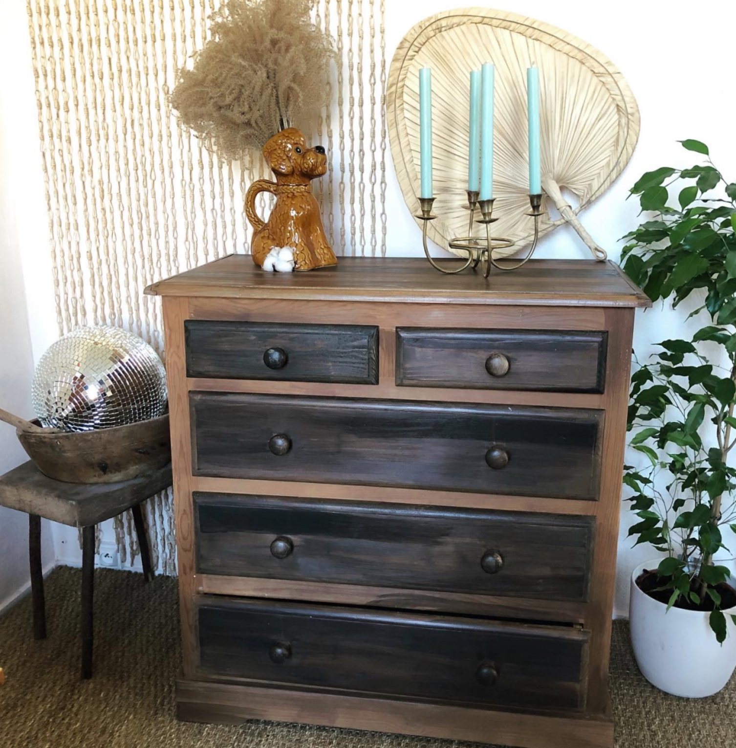 Solid pine chest of drawers