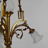 Louis XVI Neoclassical style chandelier in gilded bronze, France, Circa 1900