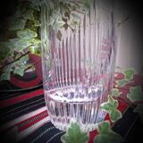 Imposing beveled crystal vase