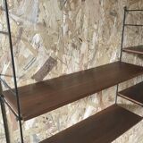 Vintage string wall shelf with 3 supports