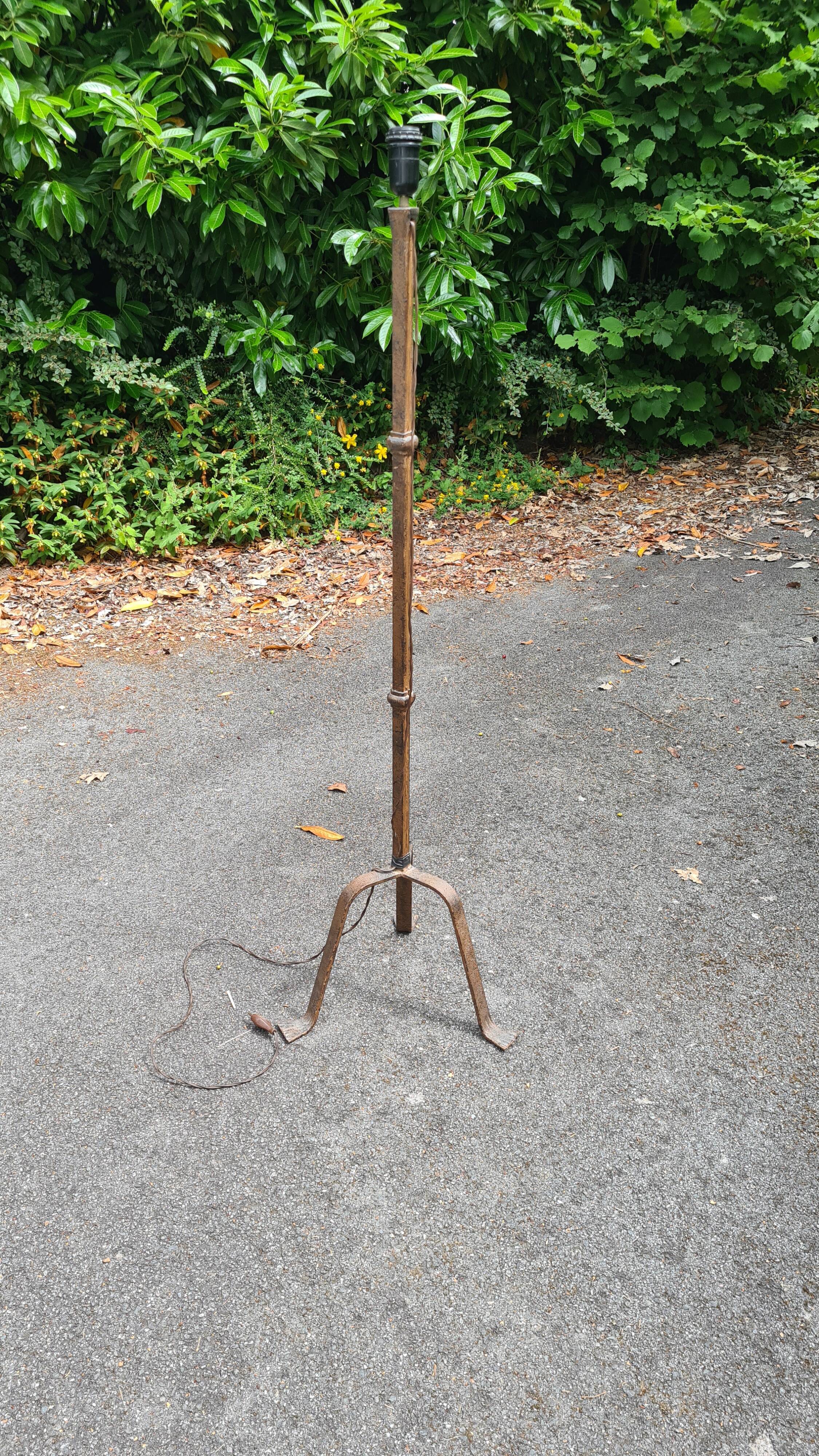 old wrought iron floor lamp / light fixture