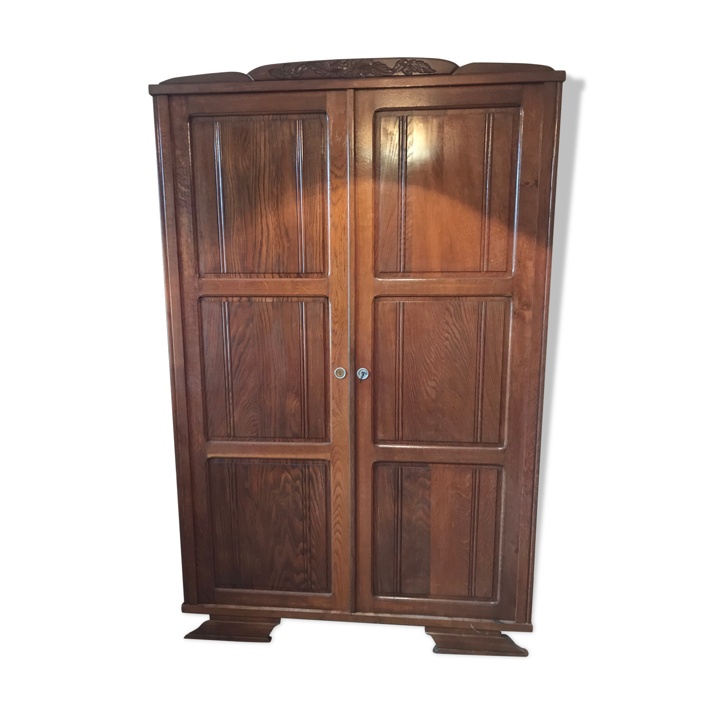 Wardrobe - Solid oak penderie Art Deco era