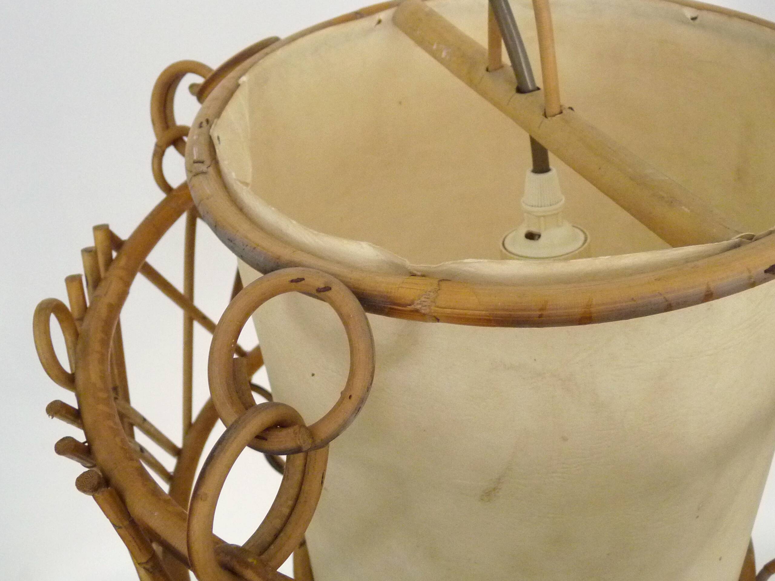 Rattan pendant light 1950s