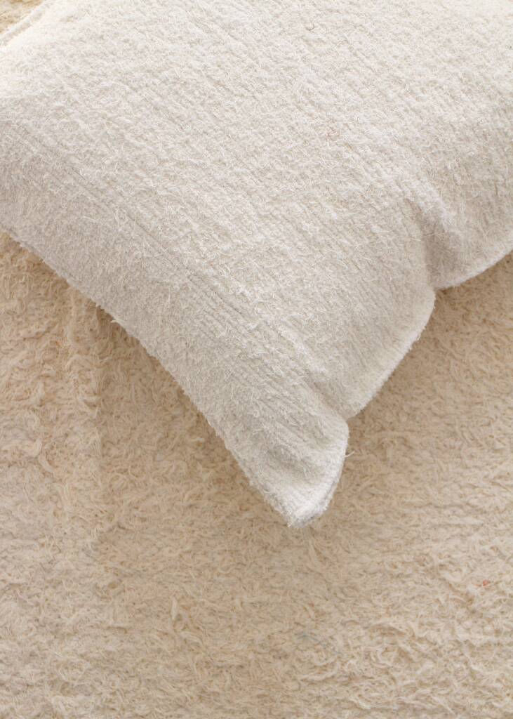 Housse de coussin artisanale en coton recyclé tissé main