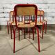 Series of 6 school chairs