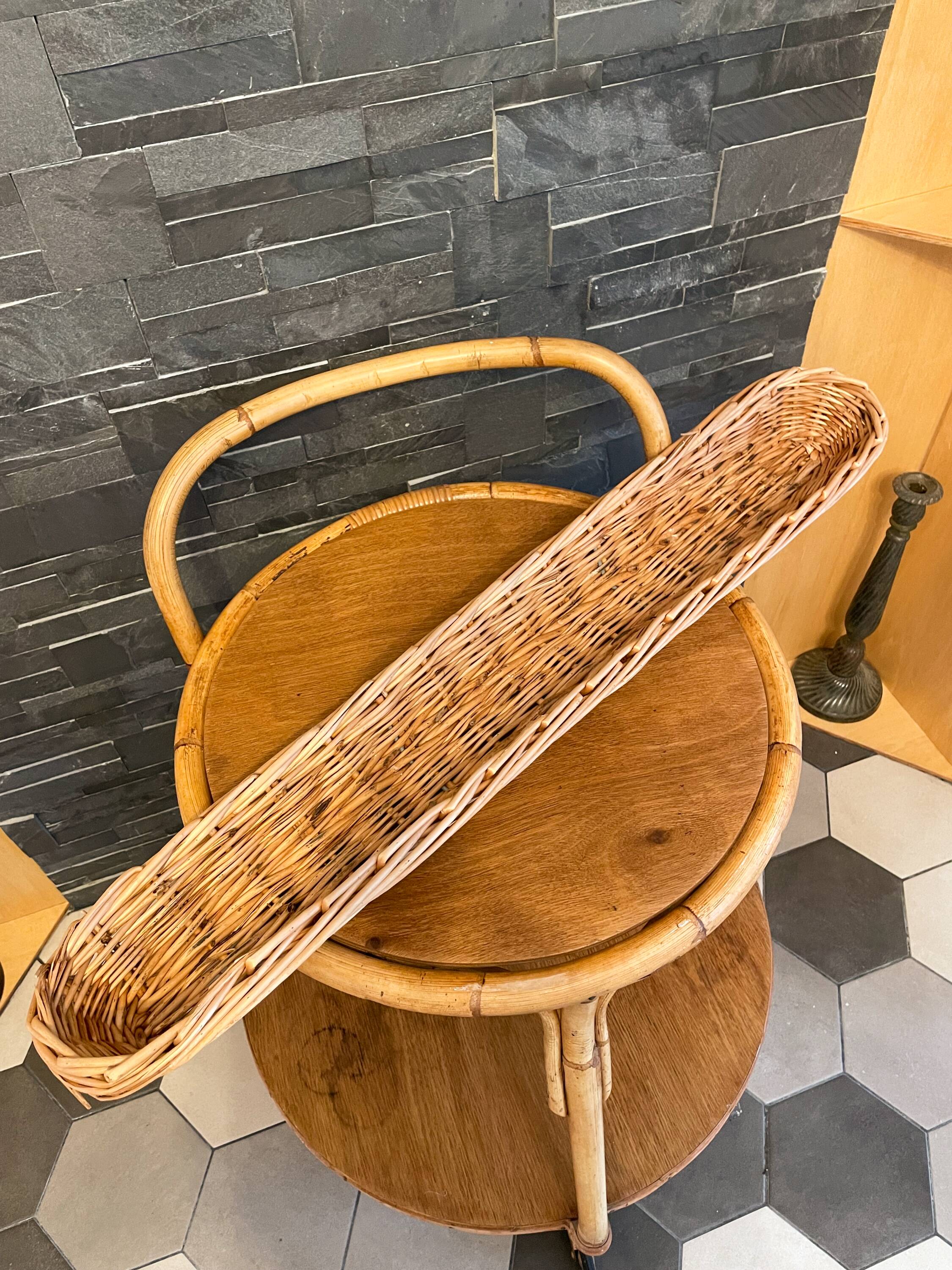 Antique wicker baker's basket - 84cm
