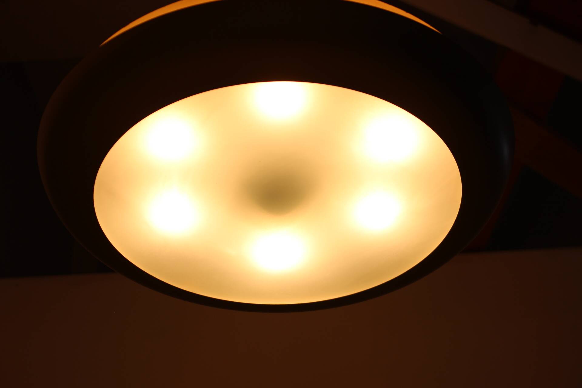 1930s Bauhaus "UFO" Chandelier by Josef Hurka, Czechoslovakia