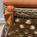 1970 wicker chest pouf