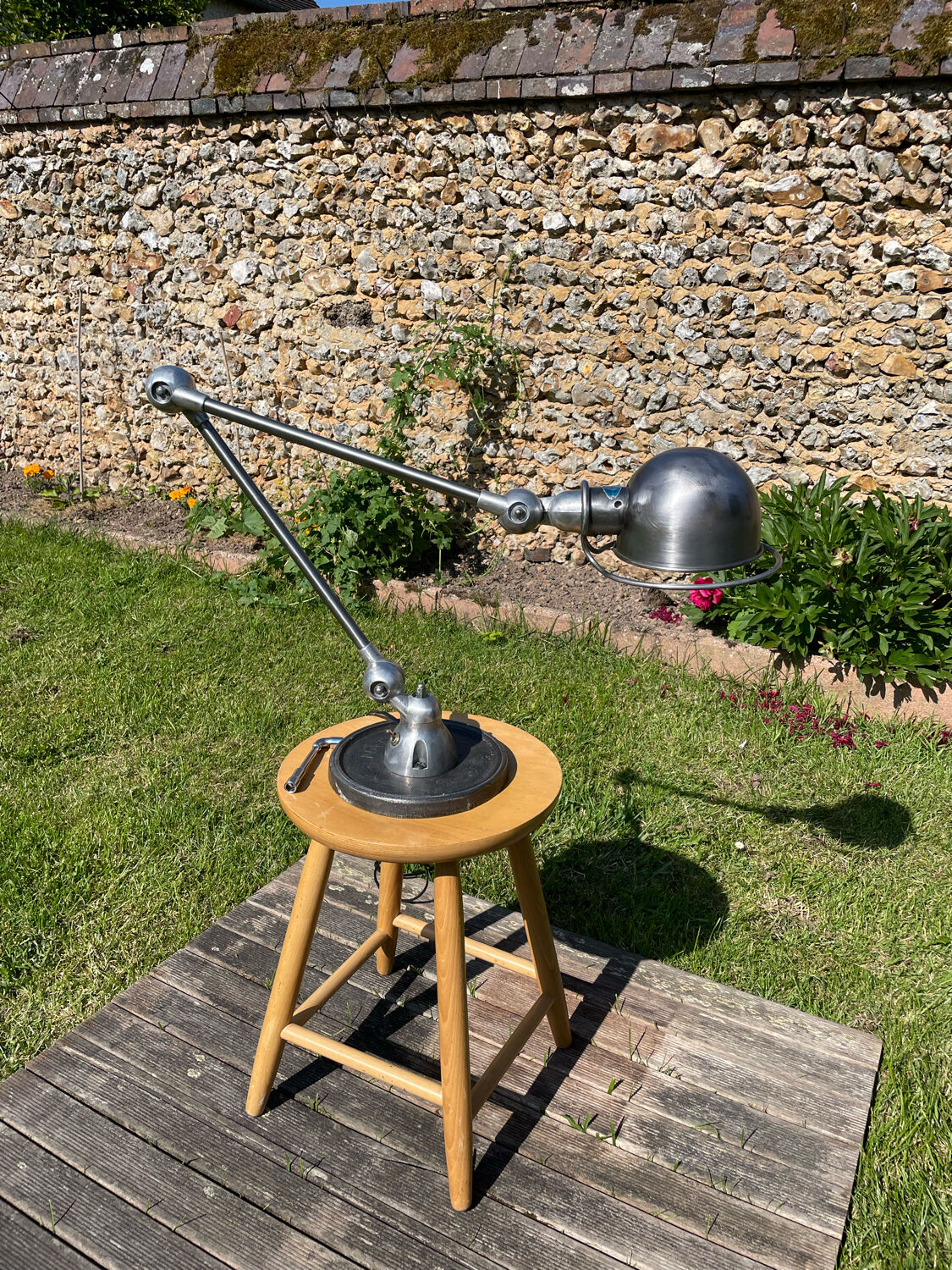 Vintage Jielde lamp on base.