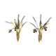 Pair reed and brass leaves sconces