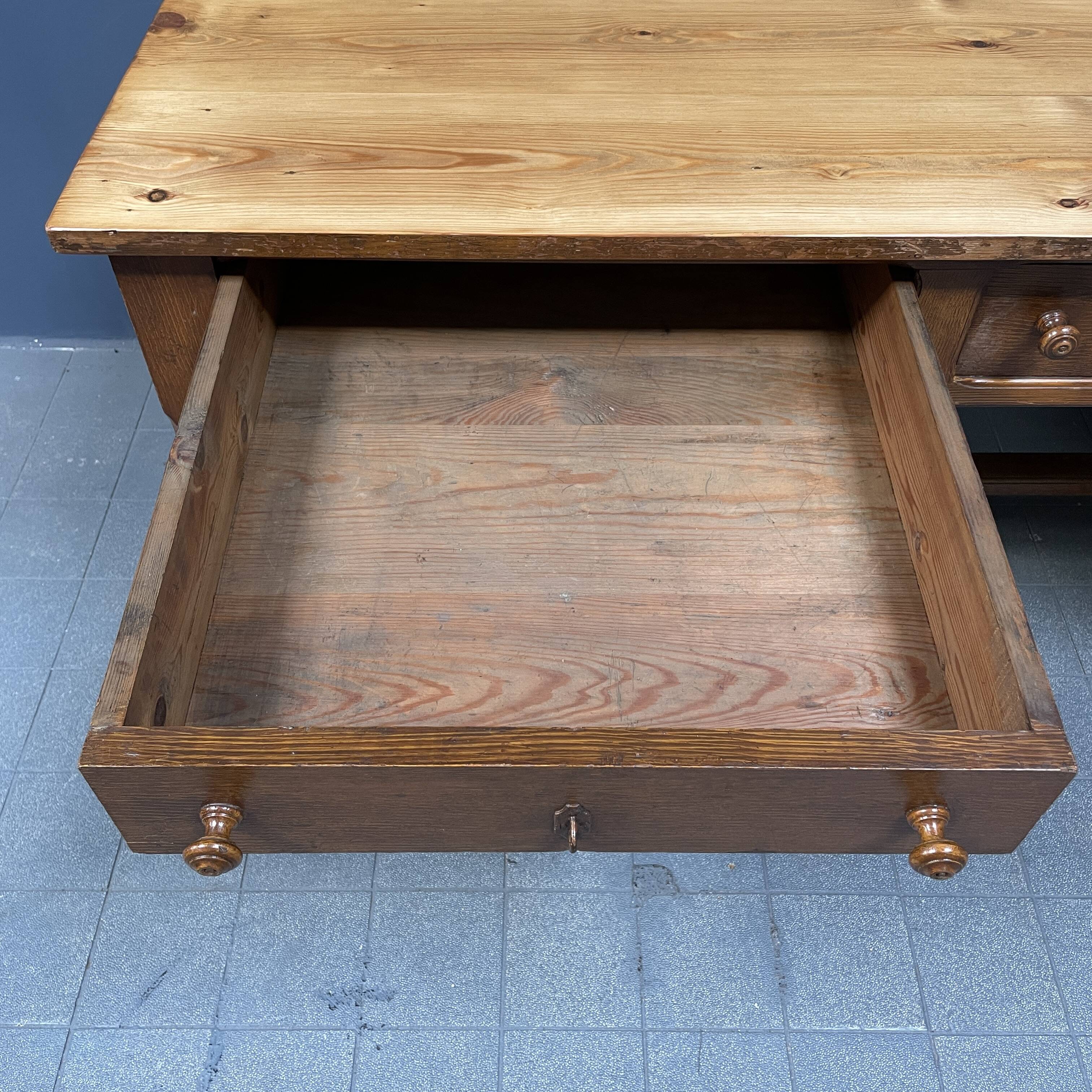 Large antique drapery fabric table