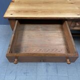 Large antique drapery fabric table