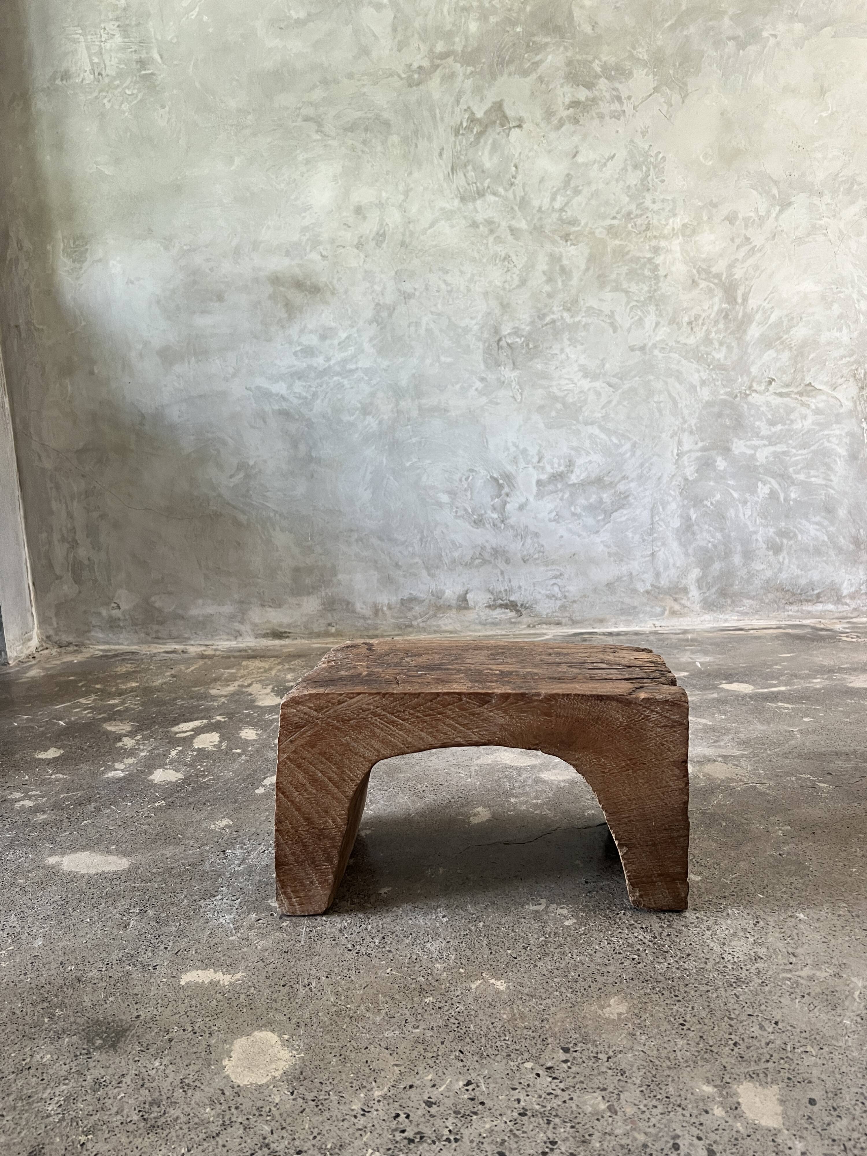 Low stool in old Asian monoxyl teak