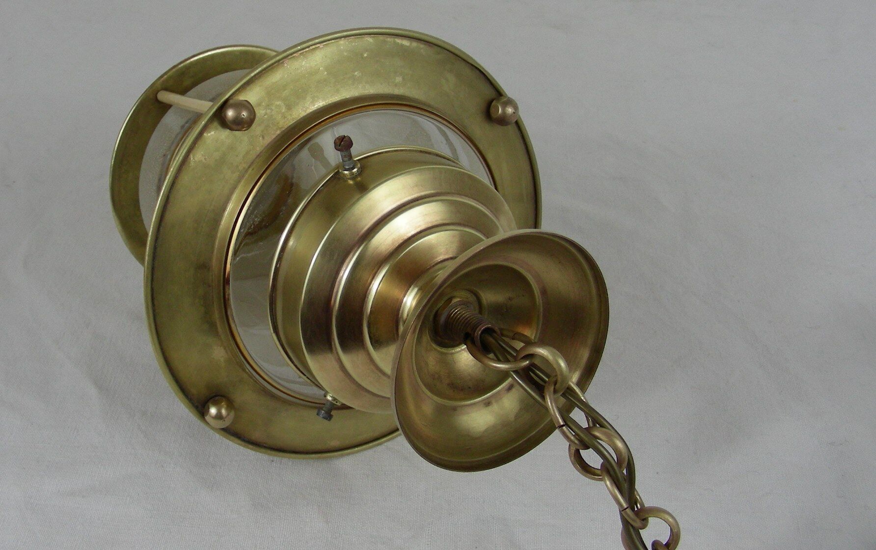 Suspension Lantern brass and glass vestibule