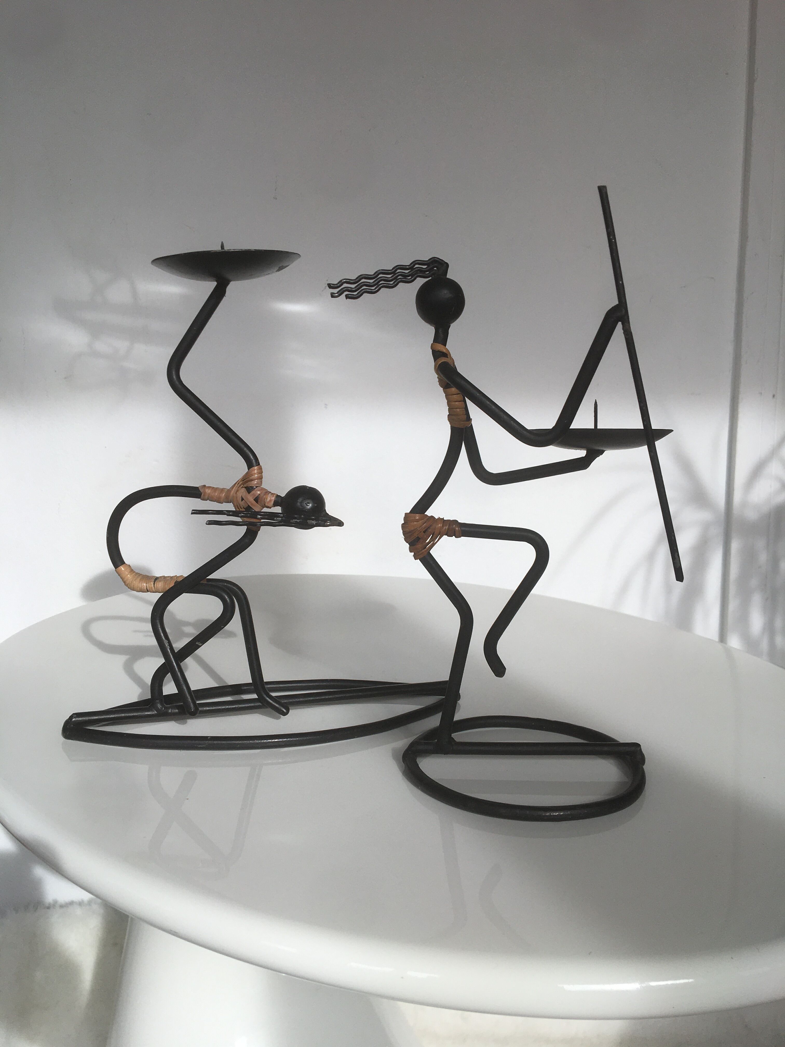 Mid-century Danish candlestick duo Laurids Lonborg