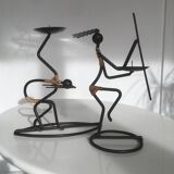 Mid-century Danish candlestick duo Laurids Lonborg