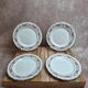 Set of 4 dessert plates French porcelain Digoin romantic floral gold decoration