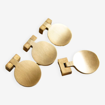 Set de 4 pendants/boutons de meuble scandinave en laiton massif