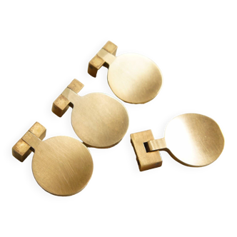 Set of 4 pendants/Scandinavian furniture knobs in solid brass