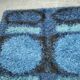 Large Danish Abstract Blue Wool Rya Rug in Ege Style