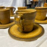 Ensemble de 8 tasses en grès vintage