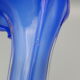 Paire de vases en verre soufflé soliflore vert et bleu