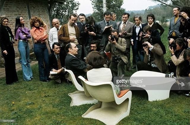 Two armchairs and a coffee table