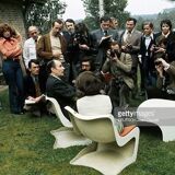 Two armchairs and a coffee table