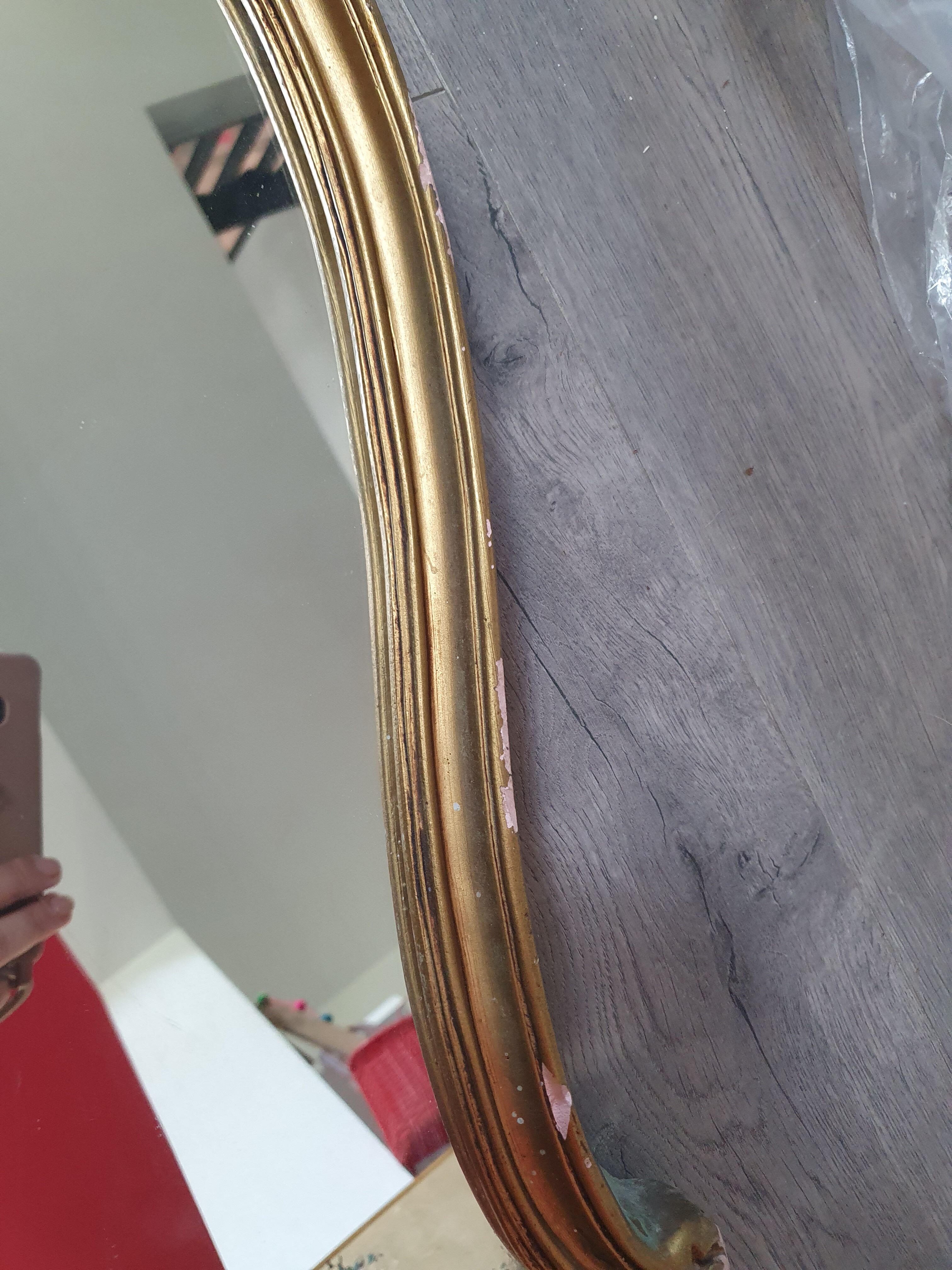 Baroque mirror rocaille Louis XV golden vintage