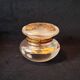 Art nouveau satin glass candy dish with enamel painted floral decor