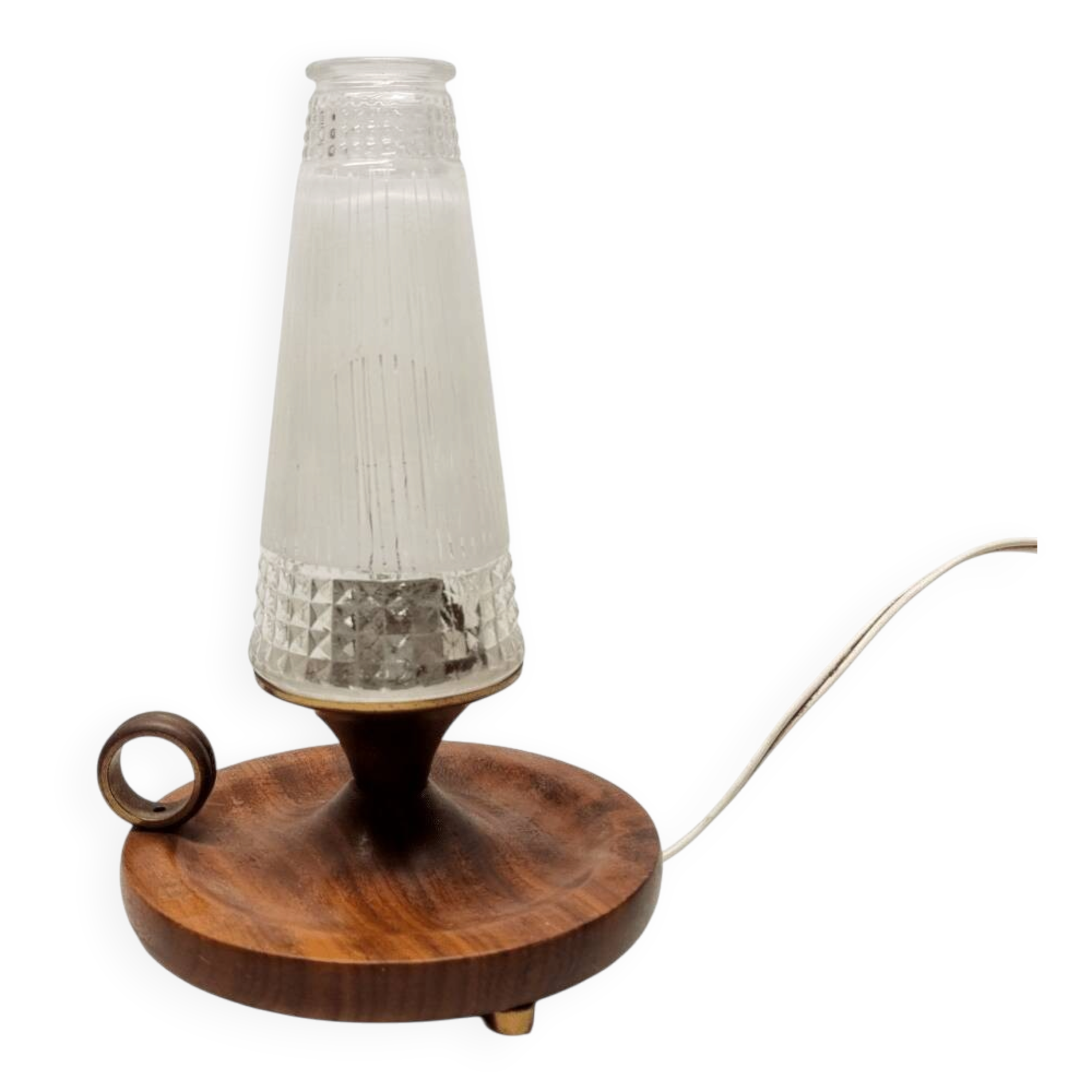 Vintage Wooden Night Lamp On A Stand, 1950/60s