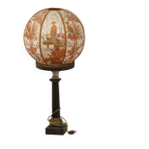 Chinese lamp in painted black sheet metal from the 20th century.