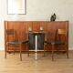 Functional folding bed from the 1960s, teak veneer