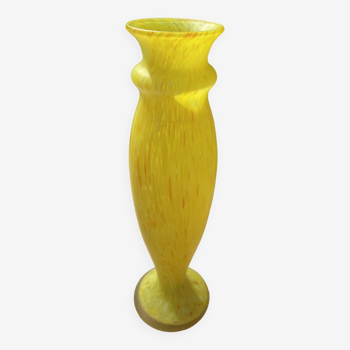 Yellow glass paste vase