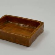 Vide-poche vintage en céramique émaillée ambrée