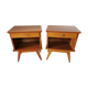 pair of bedsides of the 50s/60s, oak, compass feet