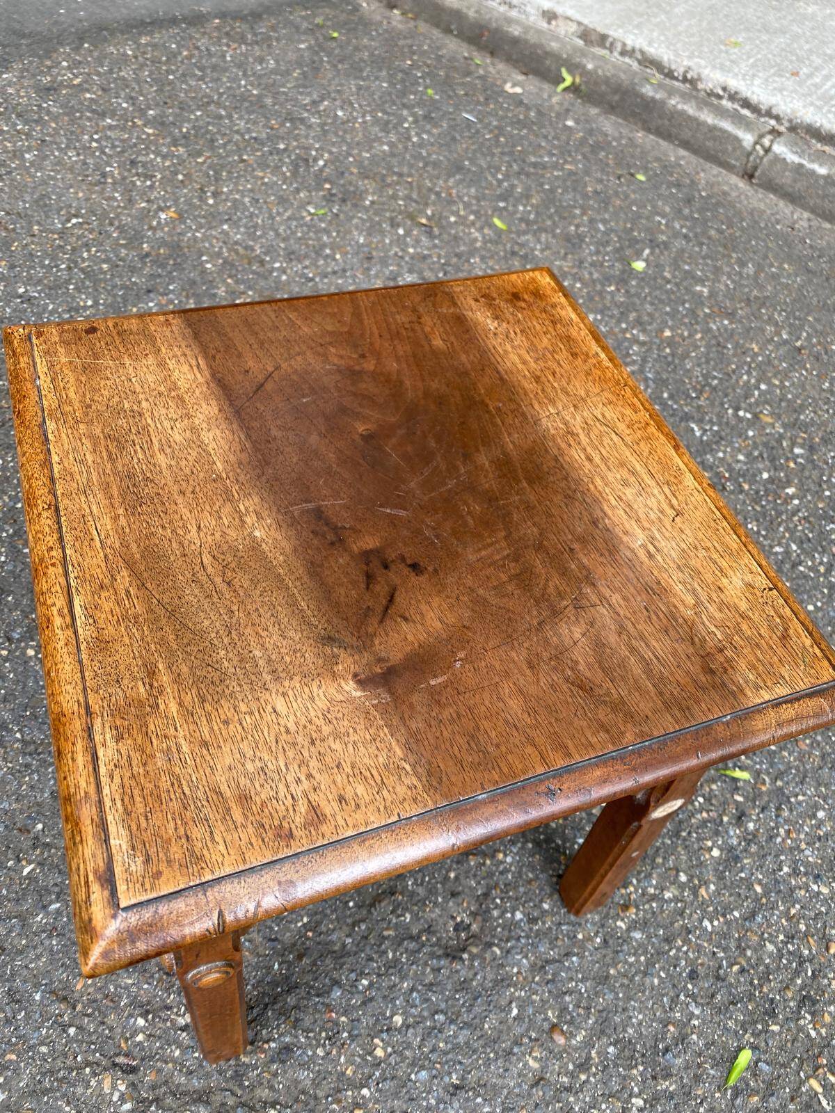 Vintage walnut coffee table side table.