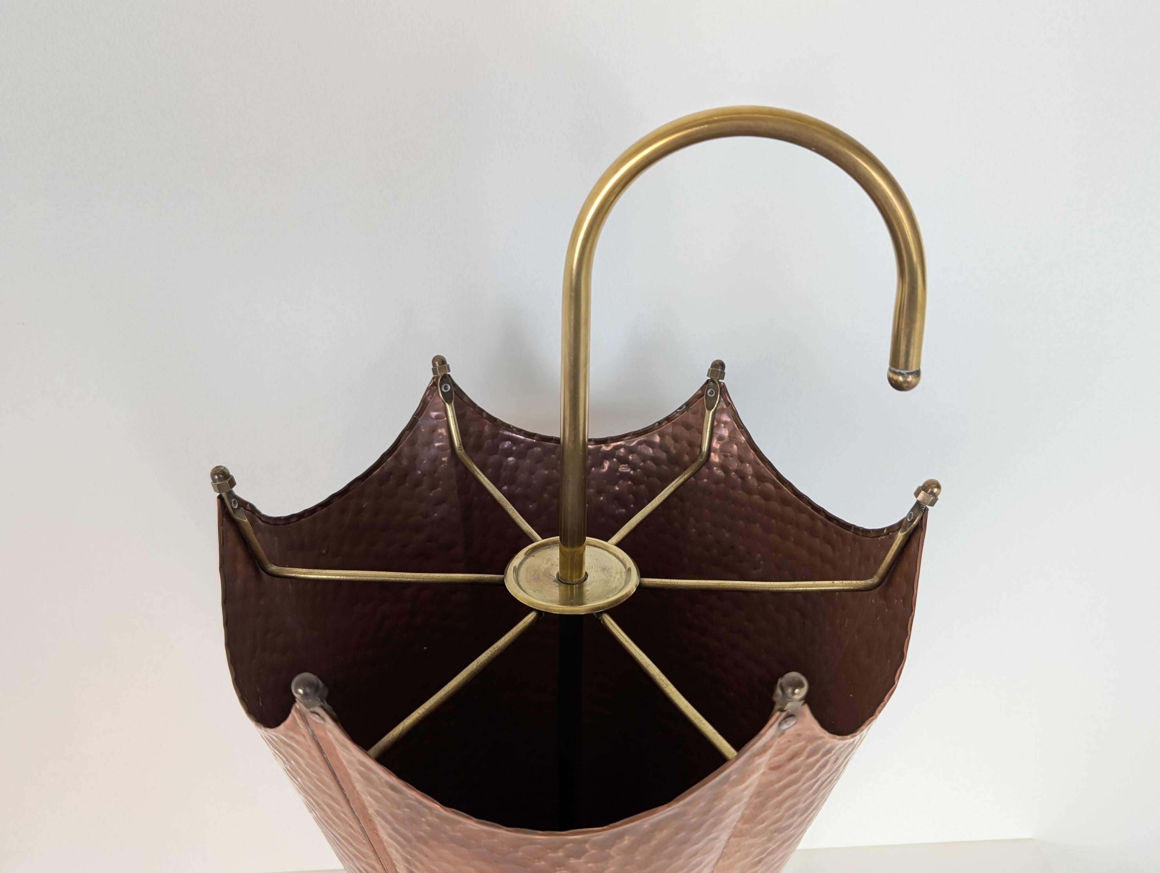 Copper and brass umbrella stands