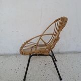 Chair shell rattan child 60s