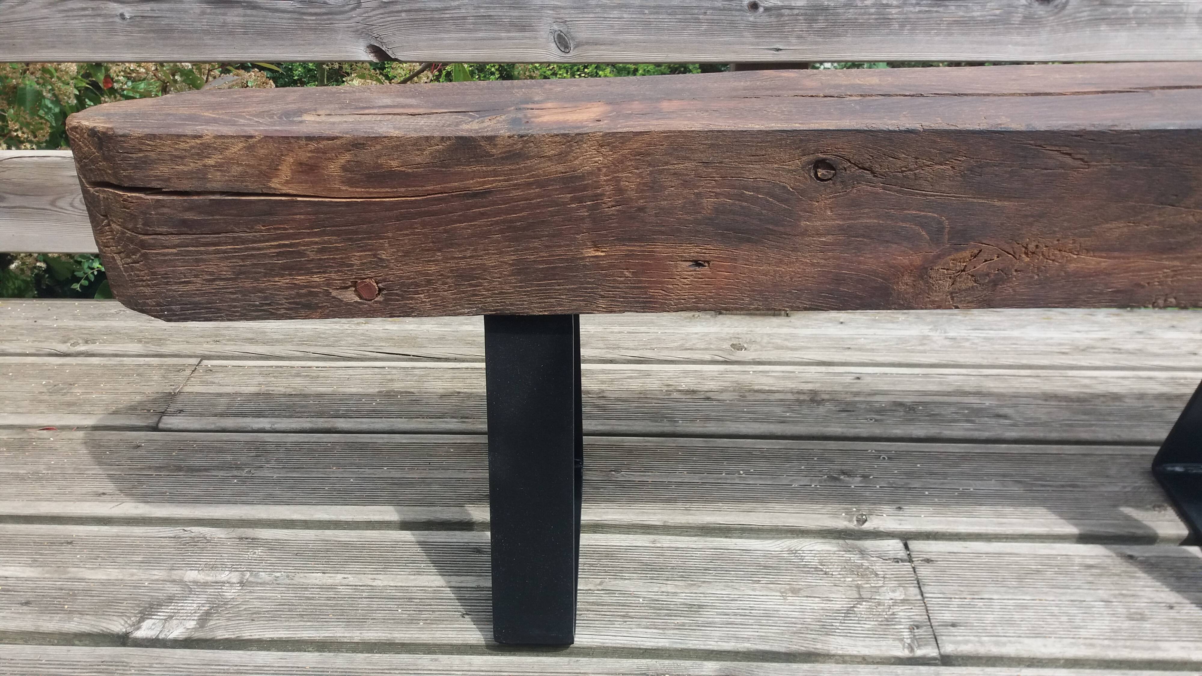Banc en chêne piétement acier