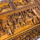 Vintage Chinese carved camphor wood chest on claw feet